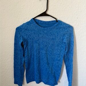 lululemon Animal Print Blue Long Sleeve Top